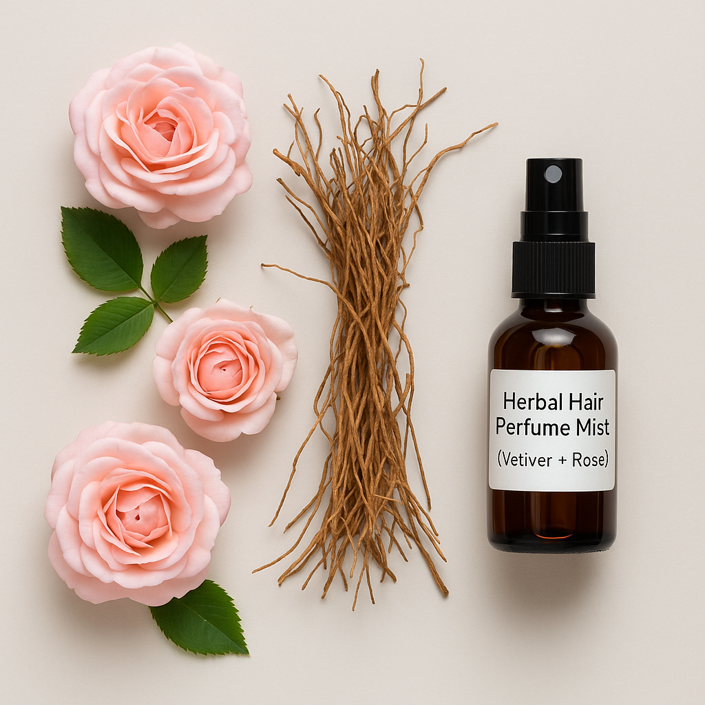 Herbal Hair Perfume Mist (Vetiver + Rose)